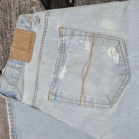 AER0POSTALE ESSEX STRAIGHT DISTRESSED DENIM JEAN - Picture 2 of 14